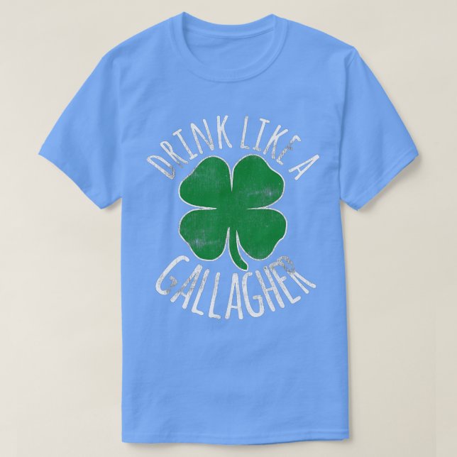 Camiseta BEBER COMO UN GALLAGHER St Patricks Day Beer Irish (Diseño del anverso)