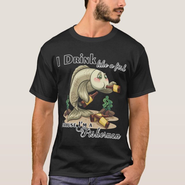Camiseta Beber como un pez (Anverso)