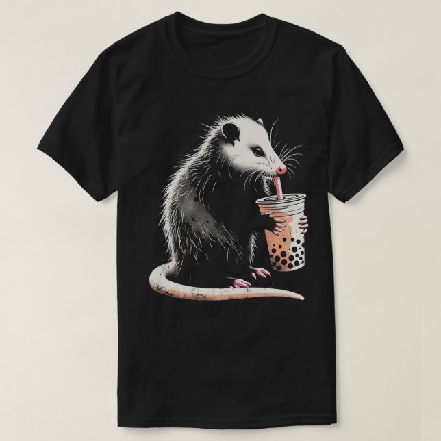 Camiseta Beber de bollo Tea Cute Opossum Bubble Tea L (Diseño del anverso)