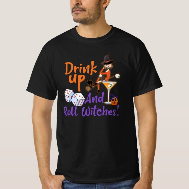 Camiseta Beber de Bunco Halloween y hacer redar la fiesta d (Anverso)