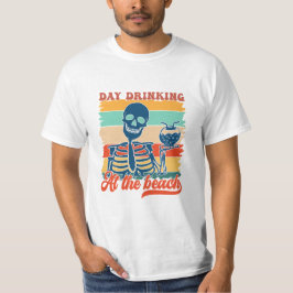 Camiseta 'Beber de día en la playa", diseño de verano