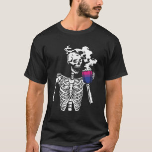 Camiseta Beber de esqueleto Café Bi-Ual Orgullo Skull Lgbt-