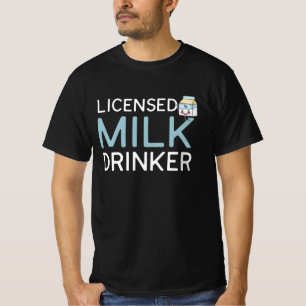 Camiseta Beber de leche con licencia, caja de leche con lec