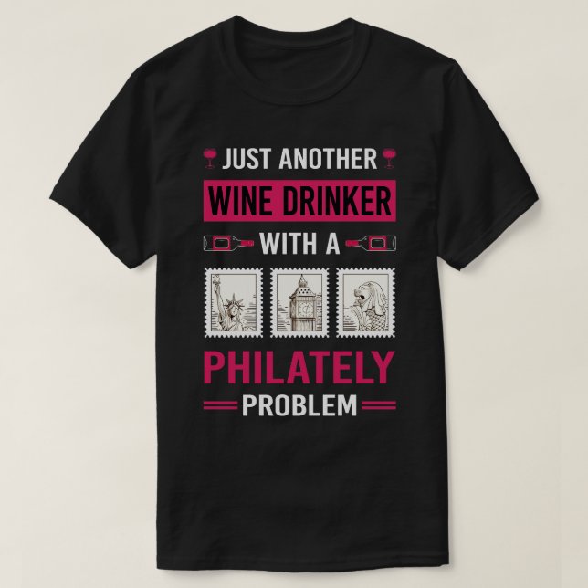 Camiseta Beber de vino Sellos Philatessen Postage (Diseño del anverso)