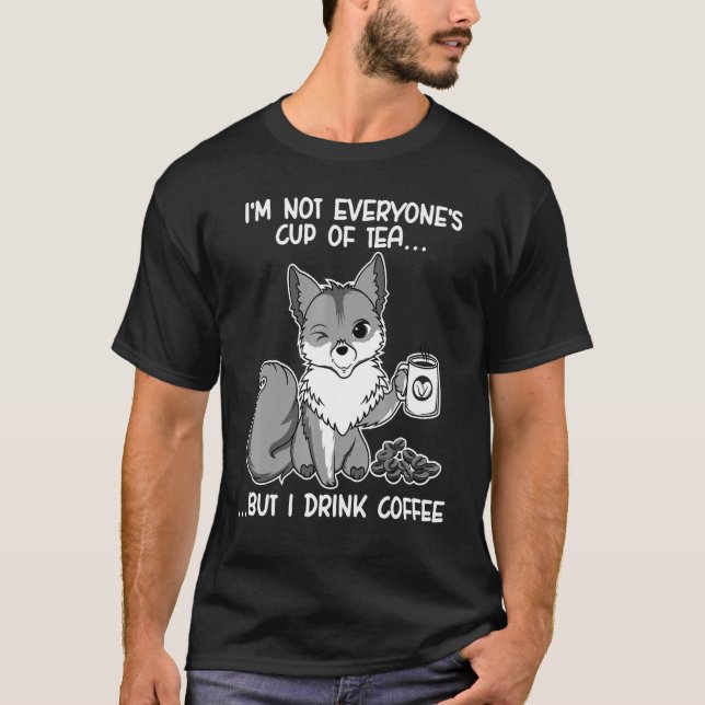 Camiseta Beber de Zorro lindo café Fox de la mugre animal 2 (Anverso)