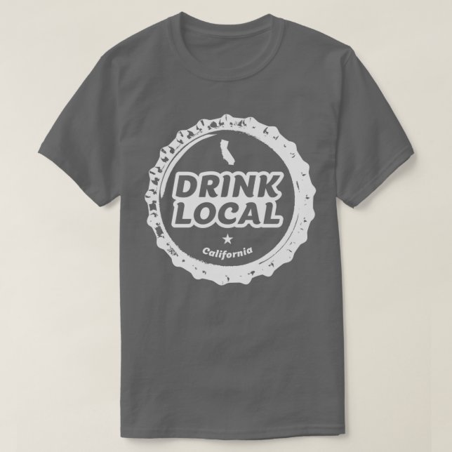 Camiseta Beber el tapón de frasco de cerveza de California  (Diseño del anverso)