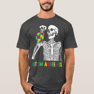 Camiseta Beber esqueleto Café Autismo Awareness Puzzle P