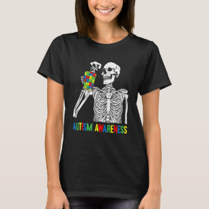 Camiseta Beber esqueleto Café Autismo Awareness Puzzle P