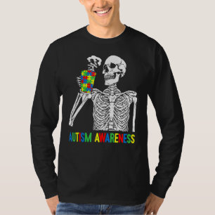 Camiseta Beber esqueleto Café Autismo Awareness Puzzle P