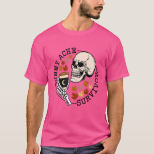 Camiseta Beber esqueleto Café Retro Tummy Ache Sobrevivient