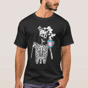 Camiseta Beber esqueleto Café Trans Sexo Cráneo del Orgullo
