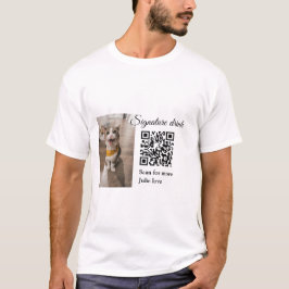 Camiseta Beber firma exploración código QR agregar nombre d