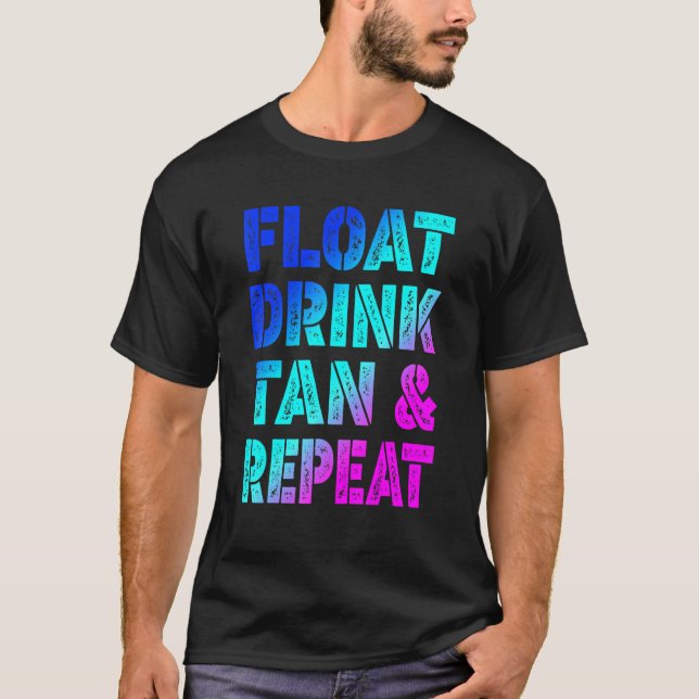 Camiseta Beber flotante Tan repite playa de vacaciones de v (Anverso)