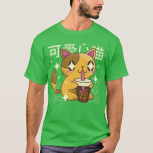 Camiseta Beber gato Beber té Japón