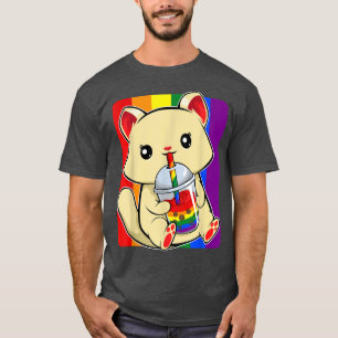 Camiseta Beber gato Boba LGBT-Q Cute Kawaii KittenGay Pri