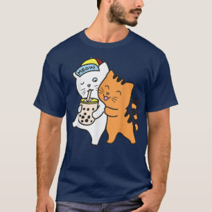 Camiseta Beber gato Boba Tea Bubble Tea Anime Kawai