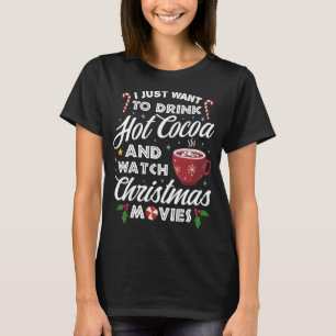 Camiseta Beber Hot Cocoa Watch Navidades Películas Divertid