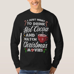 Camiseta Beber Hot Cocoa Watch Navidades Películas Divertid