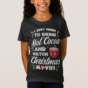 Camiseta Beber Hot Cocoa Watch Navidades Películas Divertid