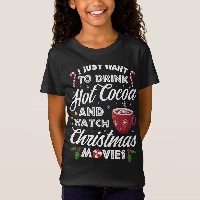 Camiseta Beber Hot Cocoa Watch Navidades Películas Divertid (Anverso)