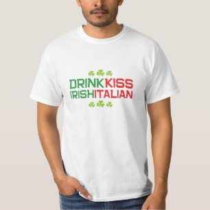 Camiseta Beber irlandés besar italiano St Patricks Day Valu