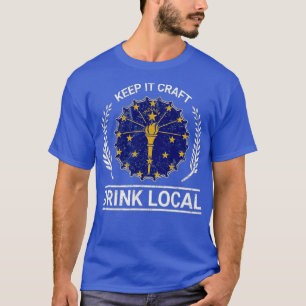 Camiseta Beber la cubierta local de la cerveza Indiana Vint