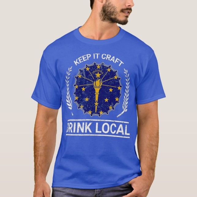 Camiseta Beber la cubierta local de la cerveza Indiana Vint (Anverso)