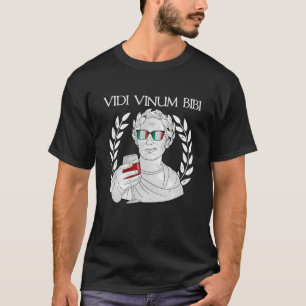 Camiseta Beber latín gracioso vi vino que bebí tatuaje de v