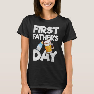 Camiseta Beber Leche Y Cerveza Juntos Feliz Primer Padre