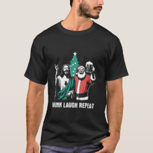 Camiseta Beber Ríe Repetir Graciosa Jesús Santa Beer