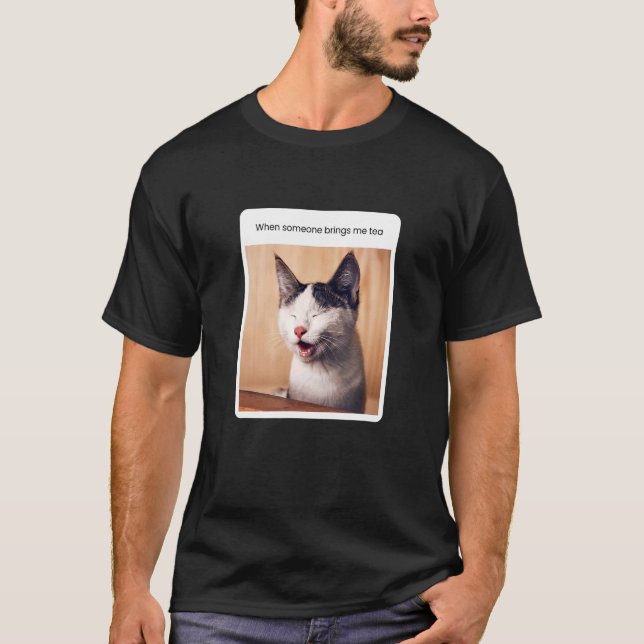 Camiseta Beber té meme Cat (Anverso)