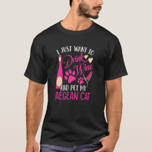 Camiseta Beber vino y Mascota mi gato egeo mamá gato gato g