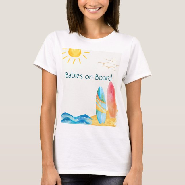Camiseta Bebés a bordo de la mamá gemela para ser (Anverso)