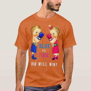 Camiseta Bebés de boxeo azul vs rosa Género revelan Fiestas