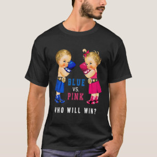 Camiseta Bebés De Boxeo Azul Vs Rosado Género Revelar Fiest