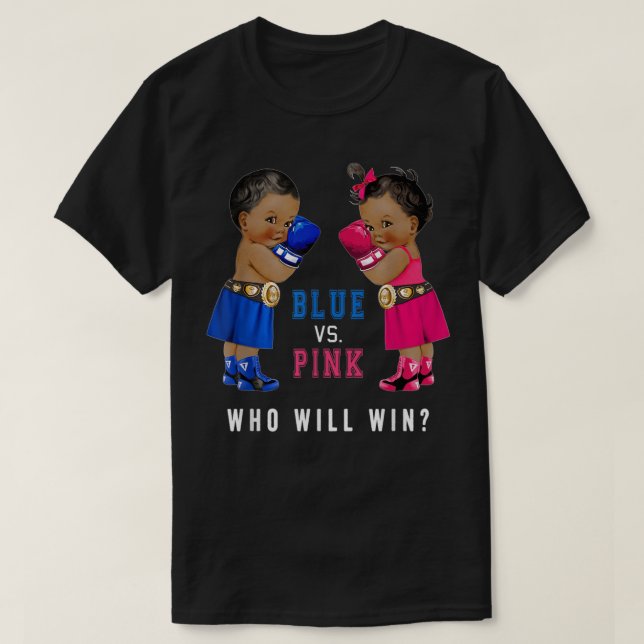 Camiseta Bebés de boxeo de etnias azules vs rosas género re (Diseño del anverso)