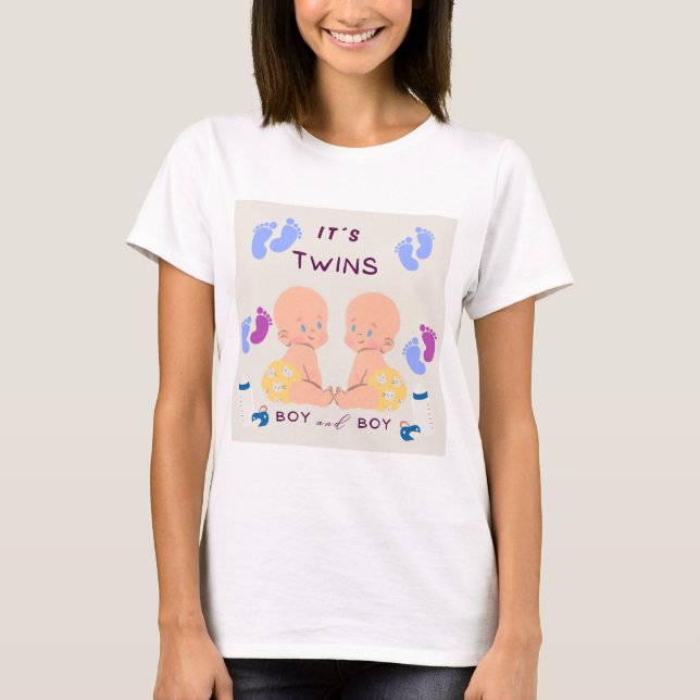 Camiseta Bebés hermanos gemelos (Anverso)