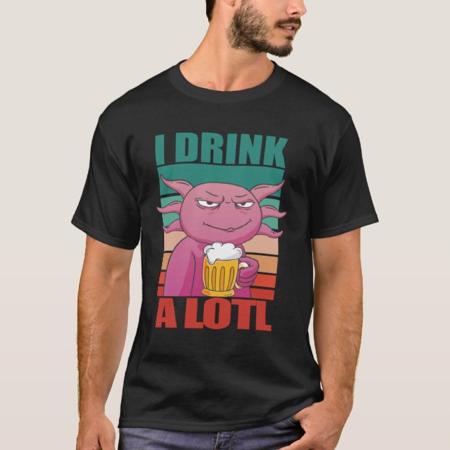 Camiseta Bebí mucho Bebiendo Axolotl (Anverso)