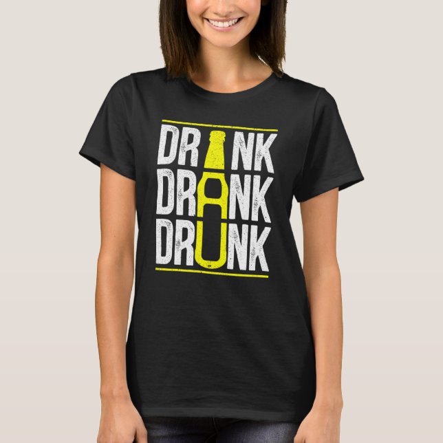 Camiseta Bebida Bebida Cerveza borracha bebe alcohol licor (Anverso)