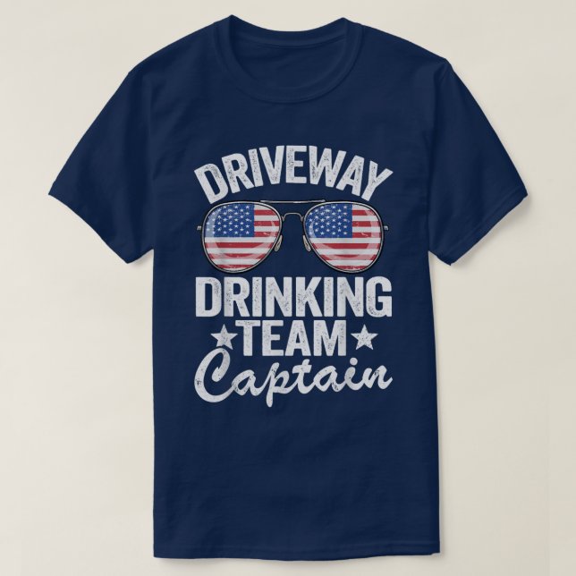 Camiseta Bebida Beer Driveway Drinker US Flag Driway Bebe t (Diseño del anverso)