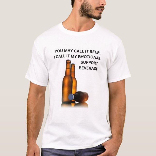 Camiseta Bebida Beer Emotional Support (Anverso)