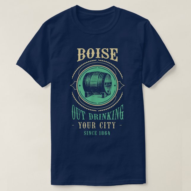 Camiseta Bebida Boise Desde 1864 Idaho Craft Beer ID B (Diseño del anverso)