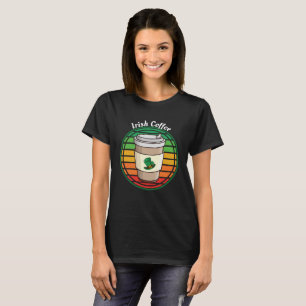 Camiseta Bebida caliente de café irlandés retro vintage a t