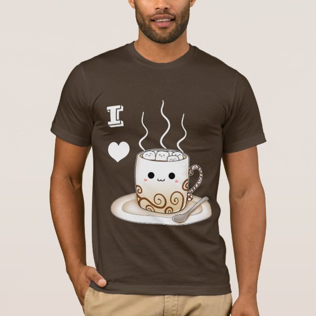 Camiseta Bebida caliente del cacao del kawaii lindo (Anverso)