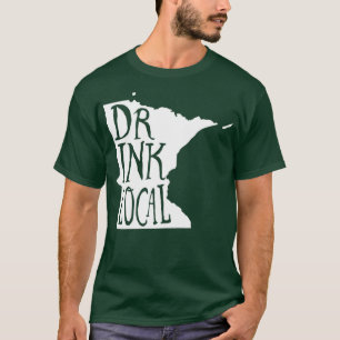 Camiseta Bebida Cerveza Minnesota Local Contorno de estado