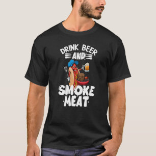 Camiseta Bebida Cerveza y carne de humo Mujeres Alimentos S
