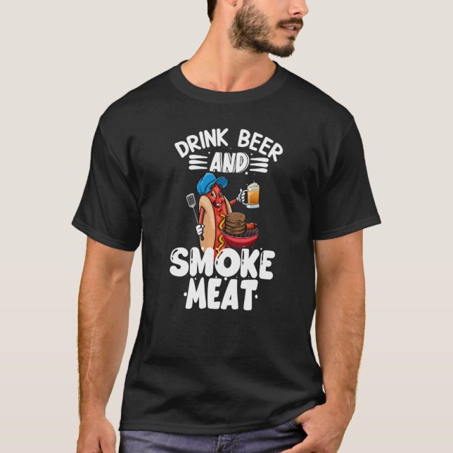 Camiseta Bebida Cerveza y carne de humo Mujeres Alimentos S (Anverso)