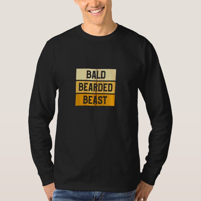 Camiseta Bebida con barba calva Funny oso hombros calvos qu (Anverso)