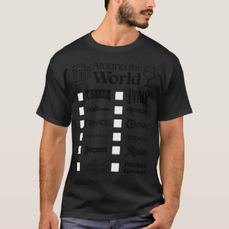 Camiseta Bebida de algodón en todo el mundo (texto negro, C