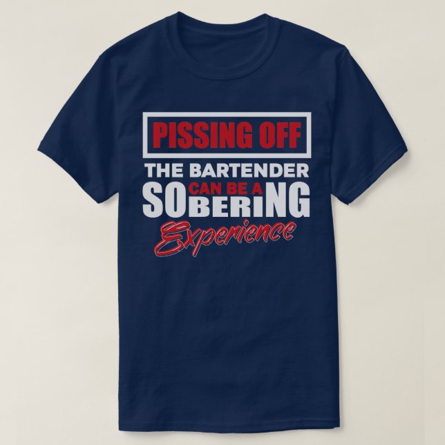 Camiseta Bebida De Barman En El Restaurante (Diseño del anverso)